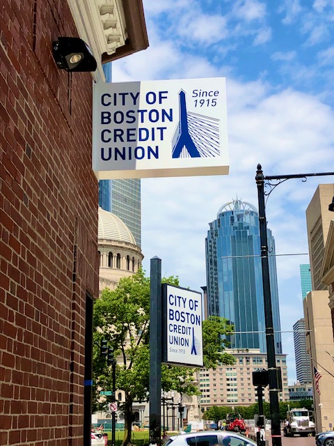 City Of Boston Credit Union Exterior Sign Metro Sign Awning